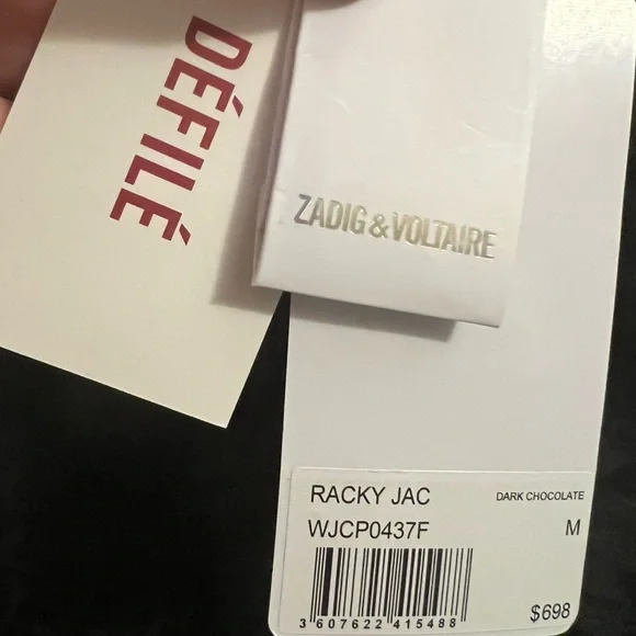 NWT Zadig and Voltaire Racky Silk Jacquard Midi Dress in Dark Chicolate - Picture 9 of 11